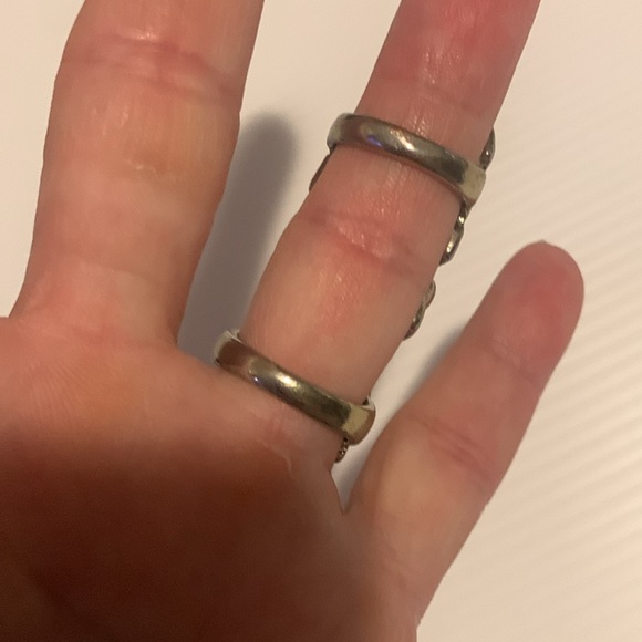 Yellow Gemstone Statement Ring vintage. Has 2 bands unique boho whimsical Y2K - Picture 7 of 8